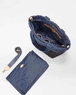 MZ Wallace Travel|Metro|The Metro Tote® Deluxe - Medium Black/NavyColorBlock
