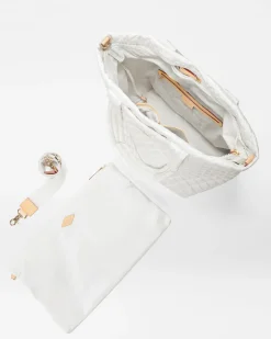 MZ Wallace Metro|Totes|The Metro Tote® Deluxe - Medium PearlMetallic