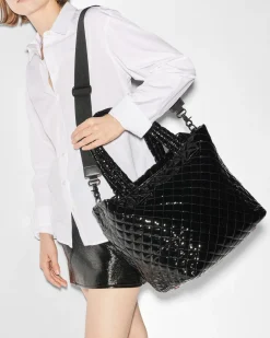 MZ Wallace Metro|Totes|The Metro Tote® Deluxe - Medium BlackLacquer