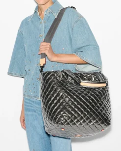 MZ Wallace Metro|Totes|The Metro Tote® Deluxe - Medium PewterMetallic
