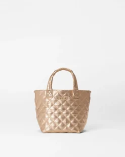 MZ Wallace Metro|Crossbody|The Metro Tote® Deluxe - Micro HoneyMetallicLeather
