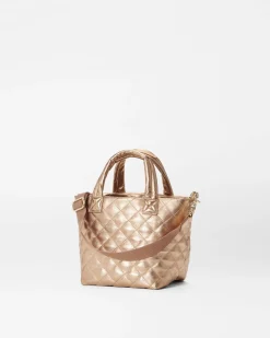 MZ Wallace Metro|Crossbody|The Metro Tote® Deluxe - Micro HoneyMetallicLeather