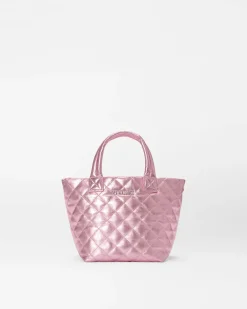 MZ Wallace Metro|Crossbody|The Metro Tote® Deluxe - Micro RoseMetallicLeather