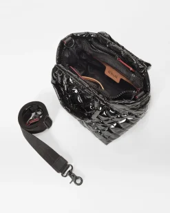 MZ Wallace Metro|Crossbody|The Metro Tote® Deluxe - Micro BlackLacquer