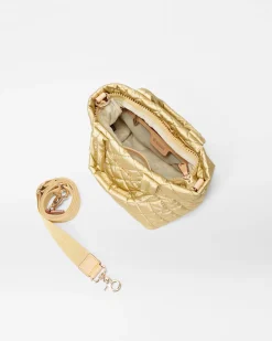 MZ Wallace Metro|Crossbody|The Metro Tote® Deluxe - Micro LightGoldPearlMetallic