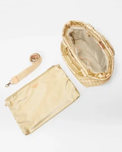 MZ Wallace Metro|Totes|The Metro Tote® Deluxe - Small LightGoldPearlMetallic