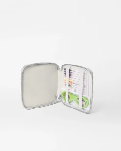 MZ Wallace Accessories|Travel Sewing Kit SilverMetallicLeather