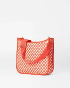 MZ Wallace Crossbody|Woven Box Crossbody Sandshell/PoppyWoven