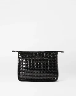 MZ Wallace Accessories|Woven Metro Clutch BlackLacquer