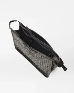 MZ Wallace Accessories|Woven Metro Clutch BlackLacquer